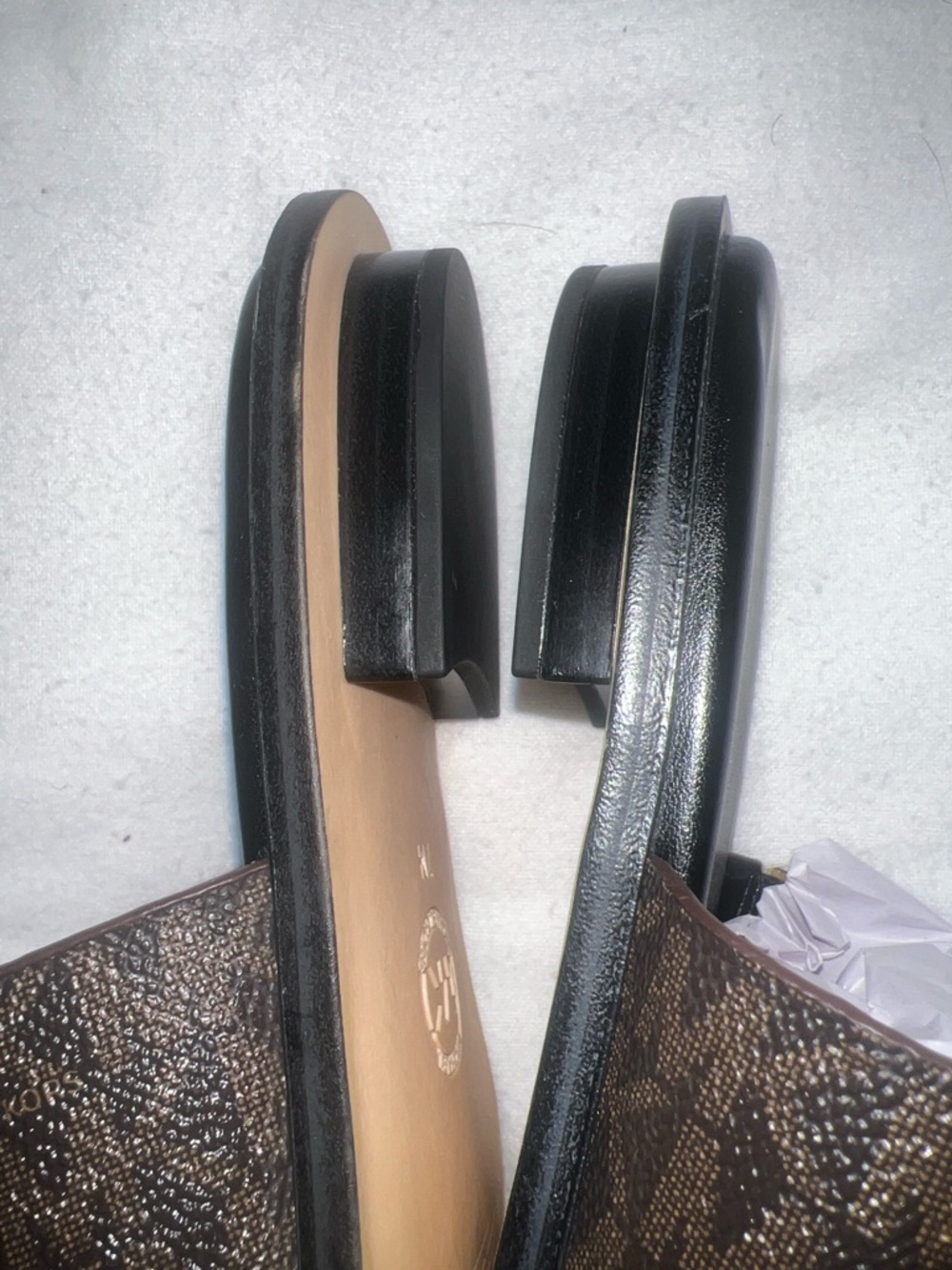 MICHAEL Michael Kors August Flat Sandals- Brown/ Black Logo - Picture 4 of 11